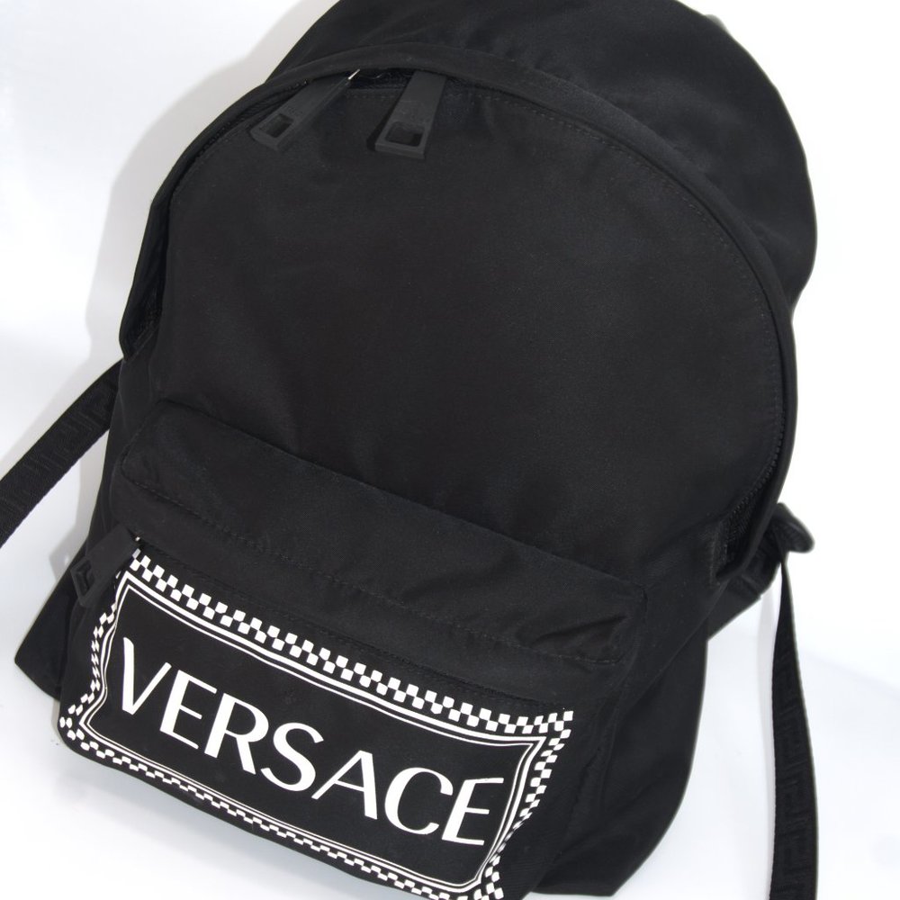 Versace Logo Nylon Backpack - Picture 2 of 16